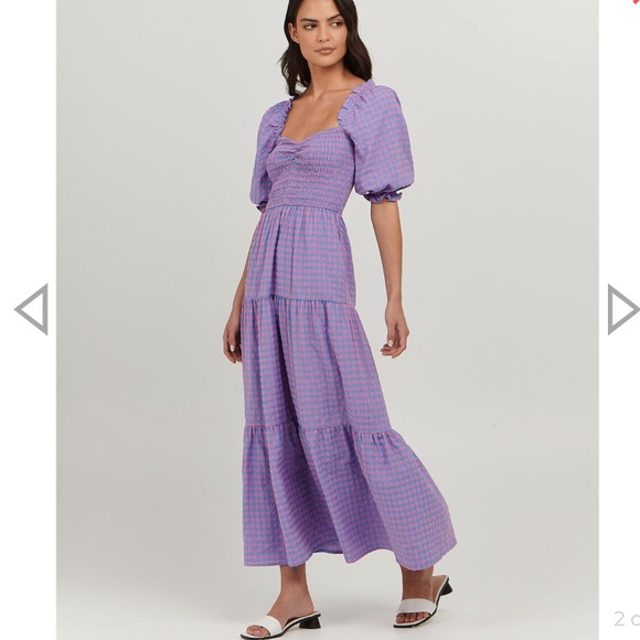 Gingham tiered cotton dress - Picture 3 of 10